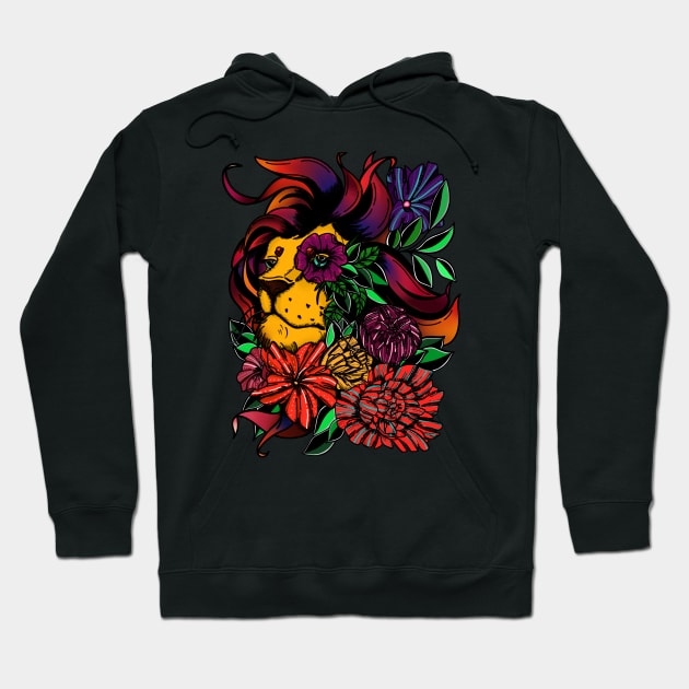 Vivid lion Hoodie by LaTresha Draws